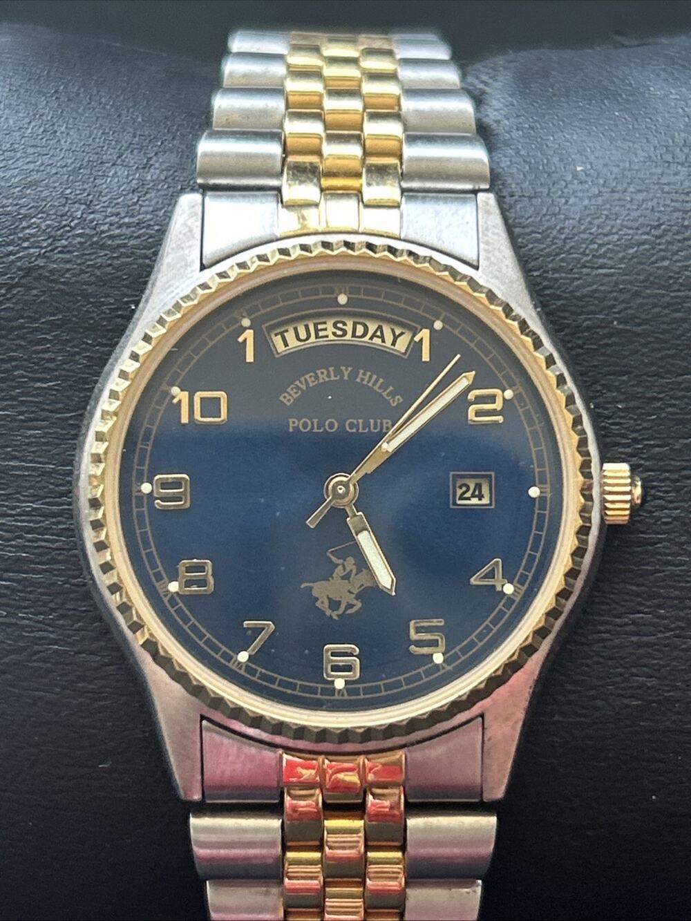 Beverly Hills Polo Club Two Tone Navy Blue Dial Quartz Watch